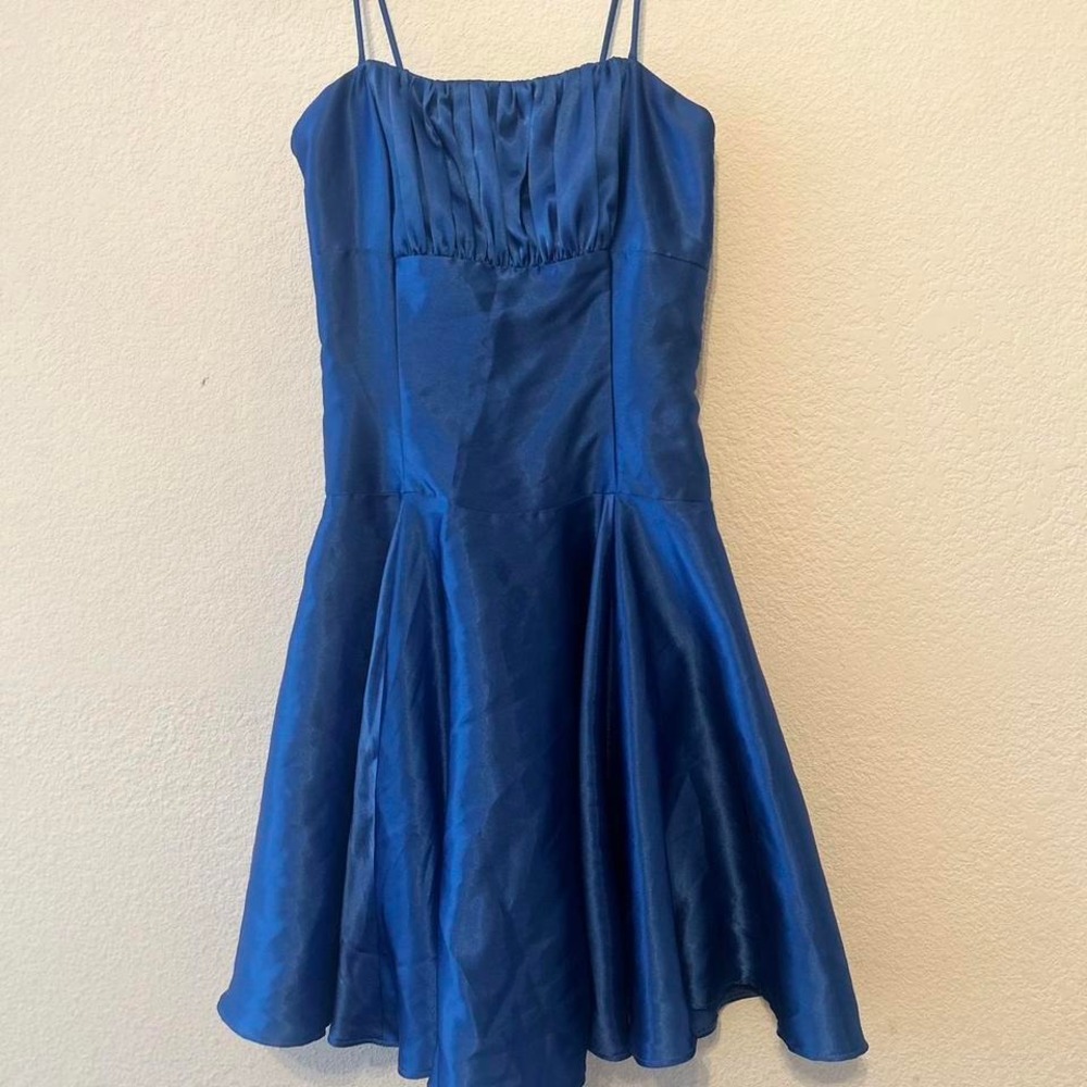 Vintage 90s Jessica McClintock x Gunne Sax blue corseted formal dress size 3